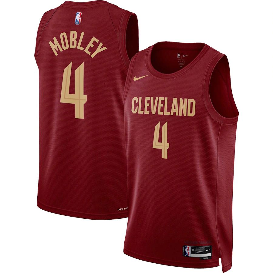 Men Cleveland Cavaliers 4 Evan Mobley Nike Wine Icon Edition 2022-23 Swingman NBA Jersey